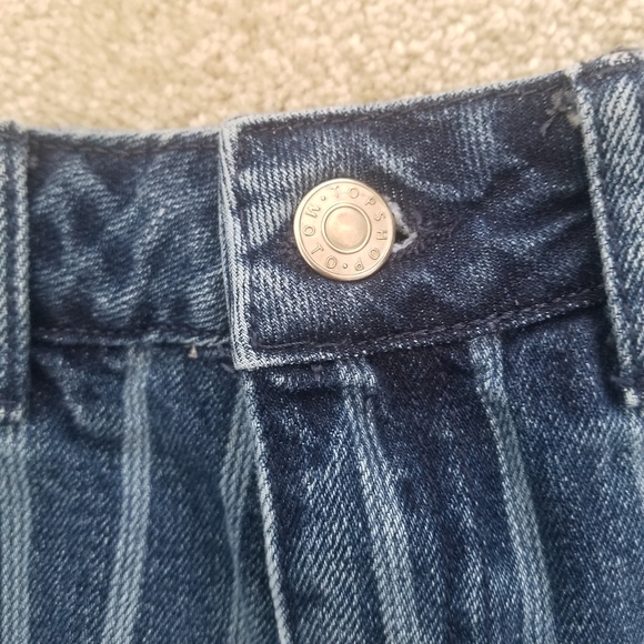 Topshop moto mom size 4 denim striped shorts - Picture 6 of 7